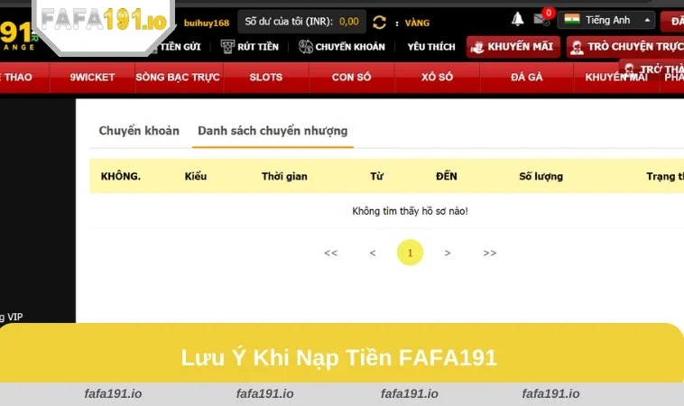 Nạp Tiền FAFA191 3 Thực hiện nạp tiền vào thời điểm thích hợp và kiểm tra thông tin chính xác.